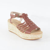 Womens Timberland EK Rdgval Fisherman 8000B Brown Leather Casual Wedge Sandals